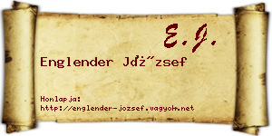 Englender József névjegykártya